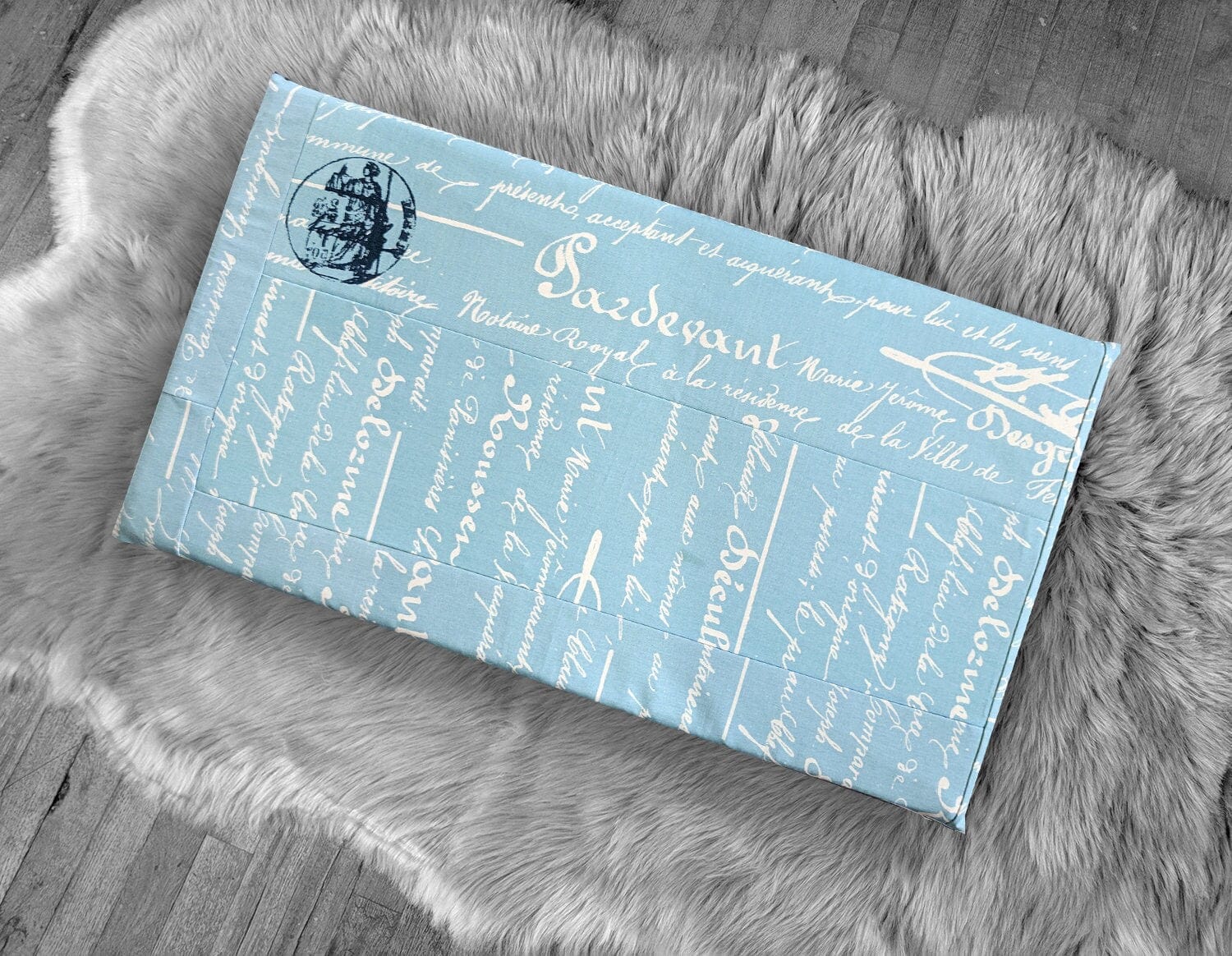 Rockin Cushions IKEA Bench Pad SALE IKEA Bankkamrat, Hemmahos, Stuva Bench Pad Cover Blue Calligraphy Print